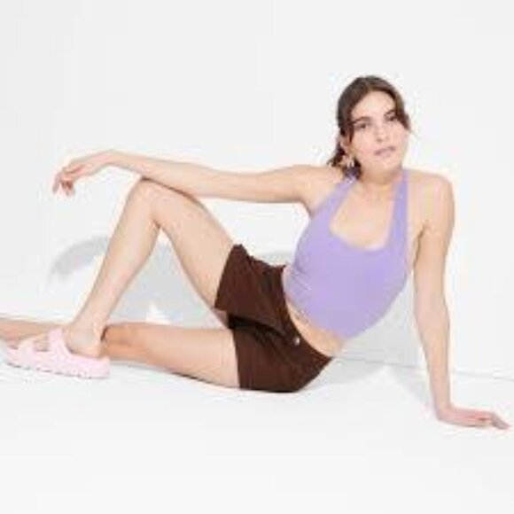 Women's Ribbed Halter Top - Wild Fable Lilac Juniors Sizes - Picture 1 of 13